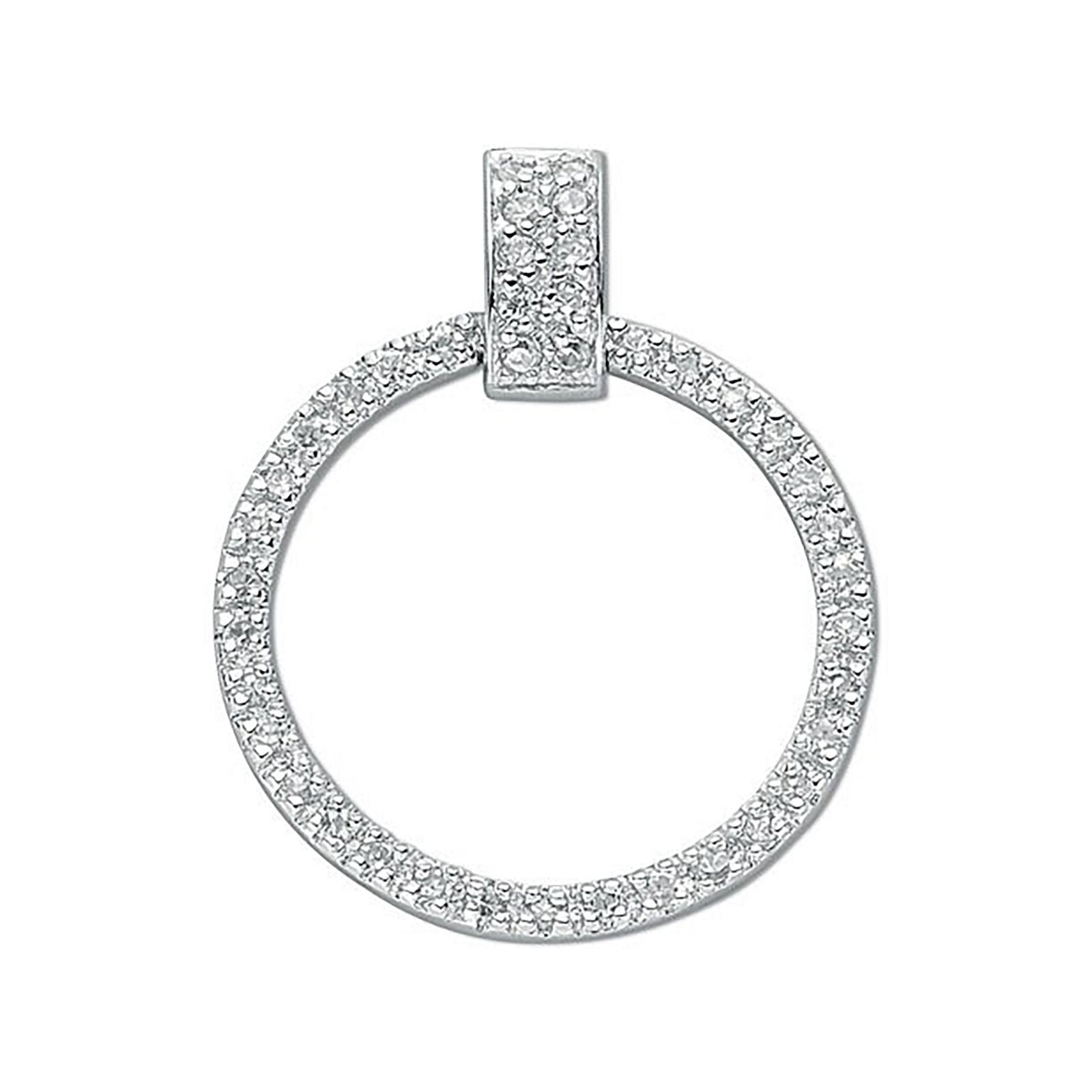 Silver Eternity Cubic Zirconia Pendant - Fine Necklace - Certified Authentic - Swiss Made – Luxury Jewellery by Imperi